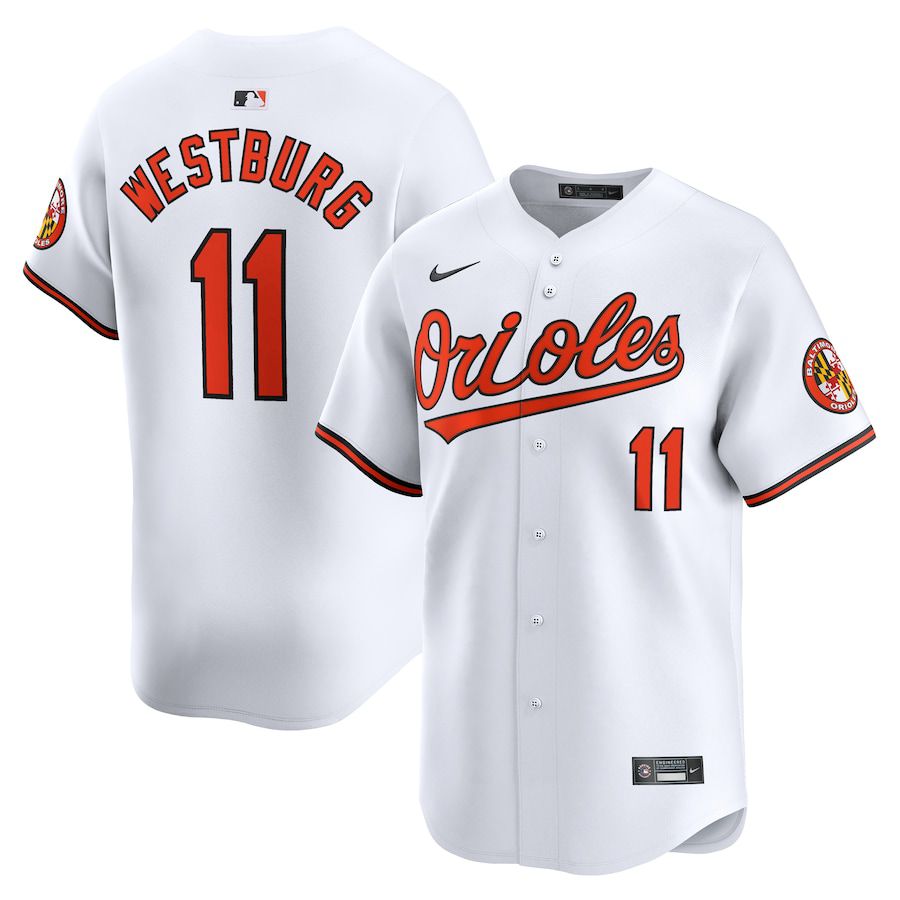 Men Baltimore Orioles #11 Jordan Westburg Nike White Home Limited Player MLB Jersey